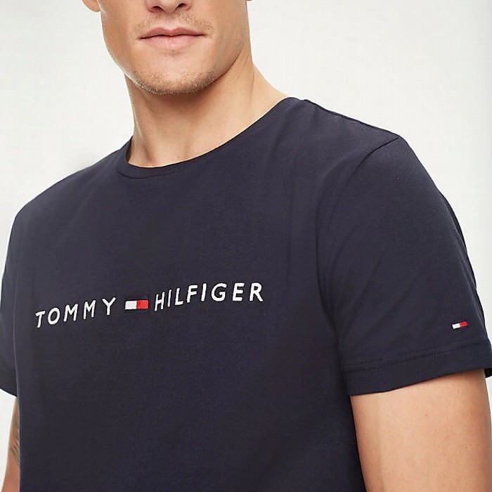T-Shirt con Logo TOMMY HILFIGER uomo - Blu - immagine 4