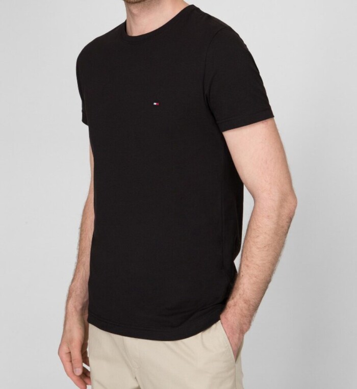 T-Shirt Essential Manica Corta Logo TOMMY HILFIGER uomo - Nero - immagine 3
