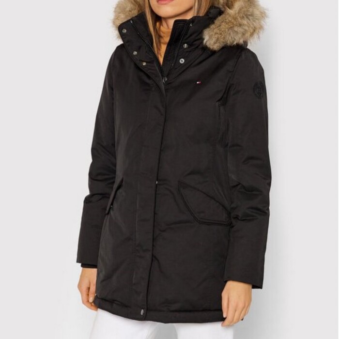Parka Imbottito con Ecopelliccia - TOMMY HILFIGER donna - Nero