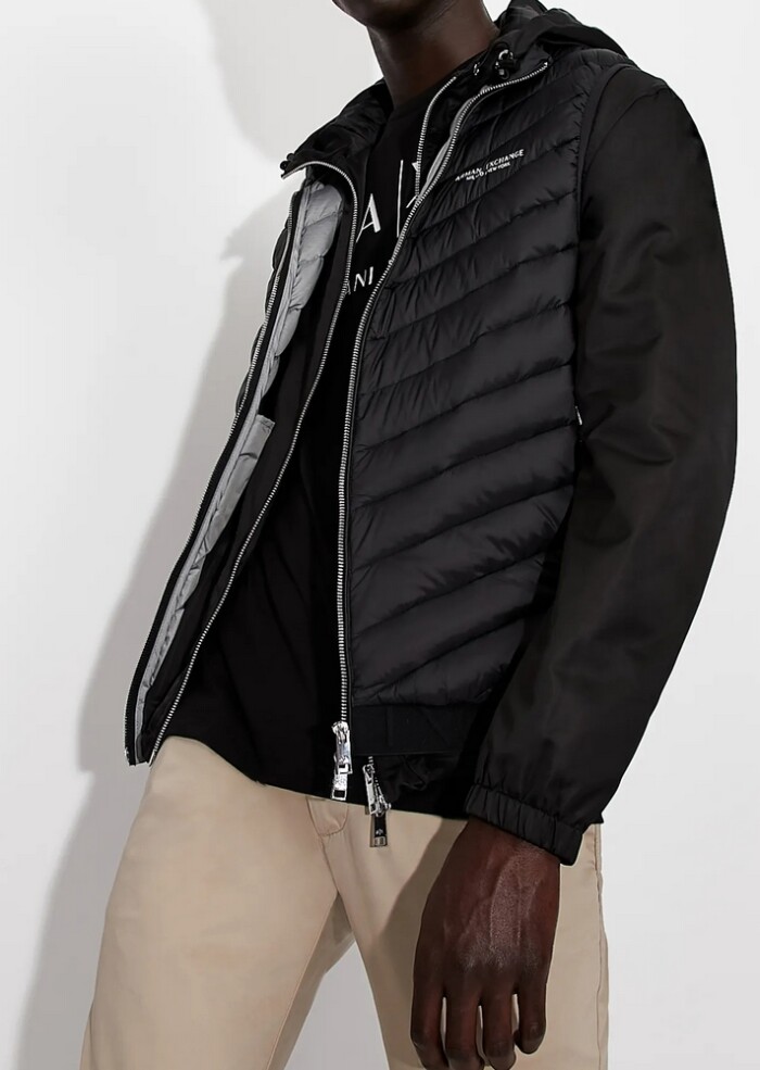 Piumino Smanicato ARMANI | Exchange Uomo - Art. 8NZQ52ZNW3Z - Nero - immagine 2