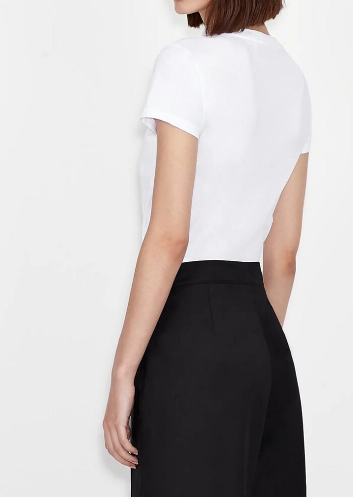 T-Shirt Logo con Bulloni ARMANI | EXCHANGE donna - Art. 8NYT91YJG3Z - Bianco - immagine 6