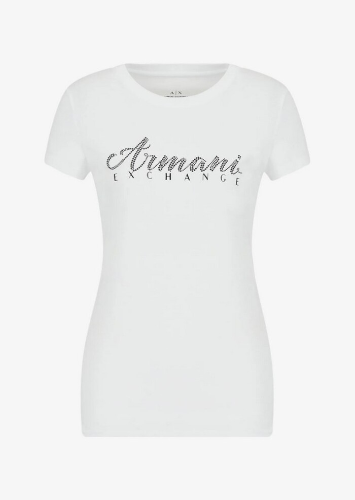 T-Shirt Logo con Bulloni ARMANI | EXCHANGE donna - Art. 8NYT91YJG3Z - Bianco - immagine 7