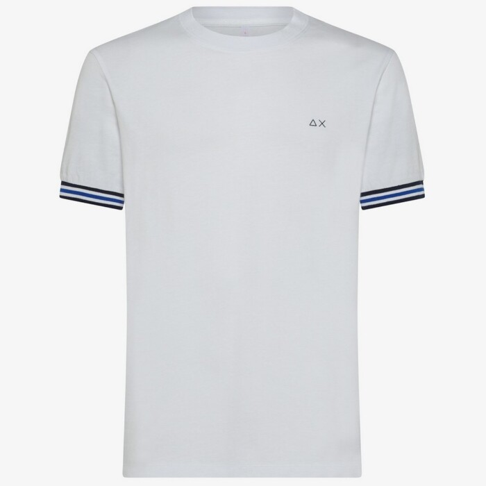 T-Shirt Manica Polsi Rigati - SUN68 - T33103 - Bianco
