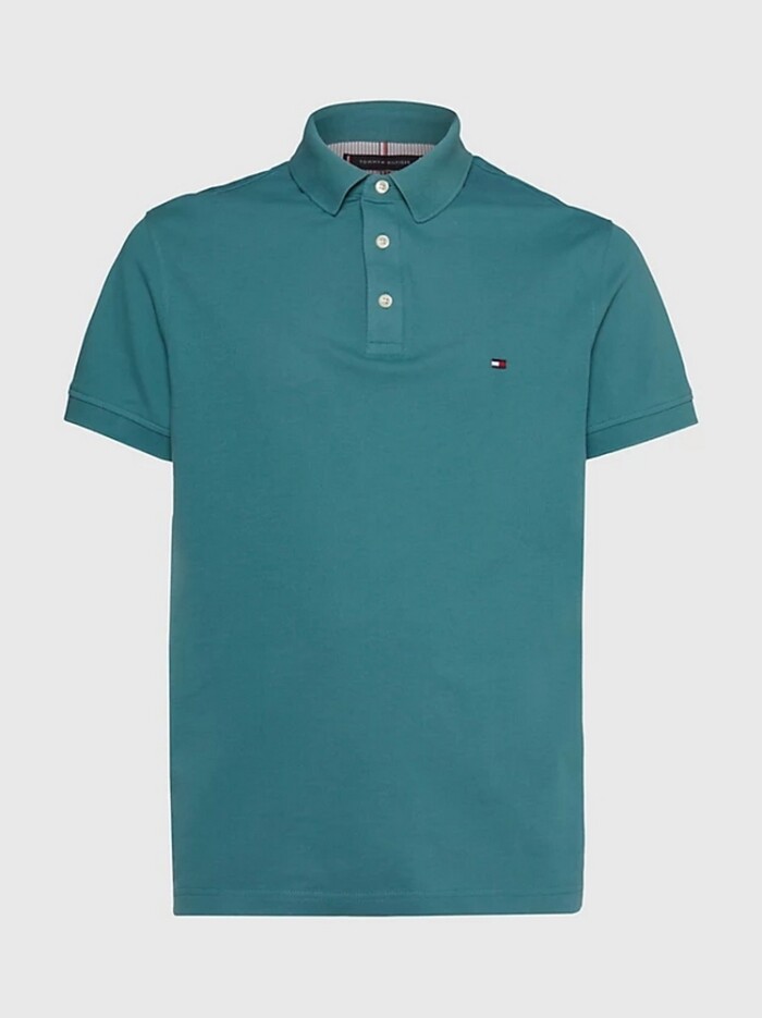 Polo Slim Fit Tinta Unita in Piquet Elasticizzato - TOMMY HILFIGER - Art. MW0MW17771MB6 - Frosted Green - immagine 5
