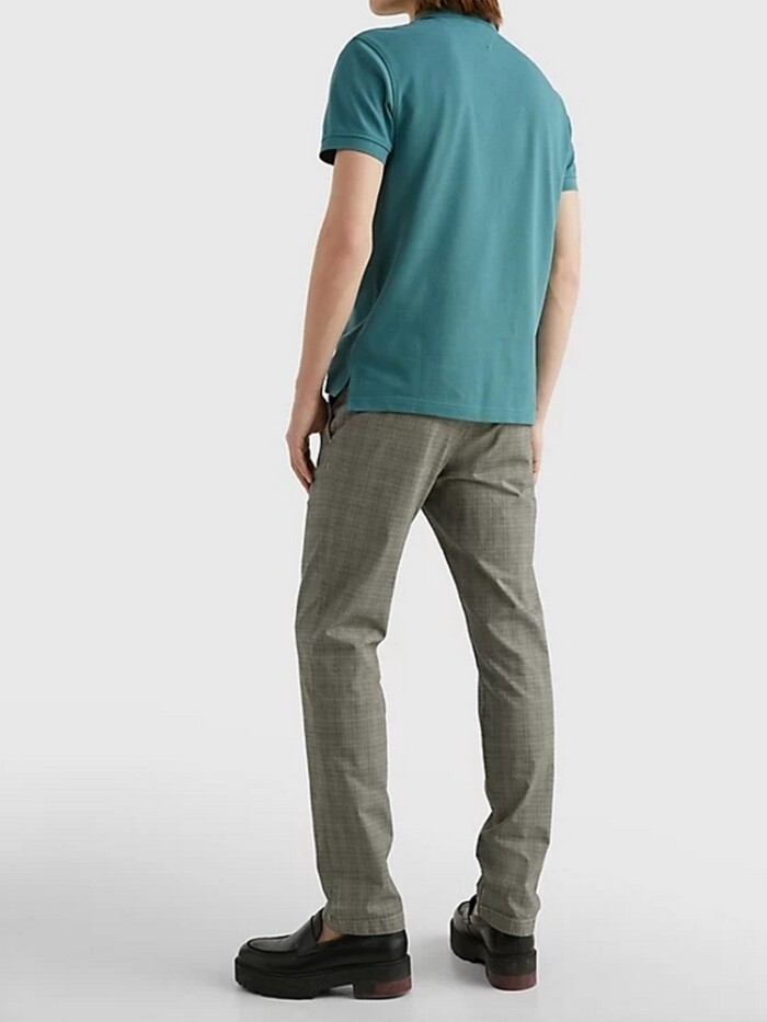 Polo Slim Fit Tinta Unita in Piquet Elasticizzato - TOMMY HILFIGER - Art. MW0MW17771MB6 - Frosted Green - immagine 4