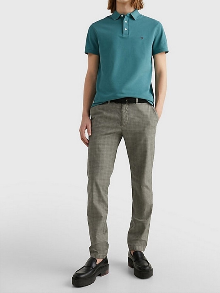 Polo Slim Fit Tinta Unita in Piquet Elasticizzato - TOMMY HILFIGER - Art. MW0MW17771MB6 - Frosted Green - immagine 3