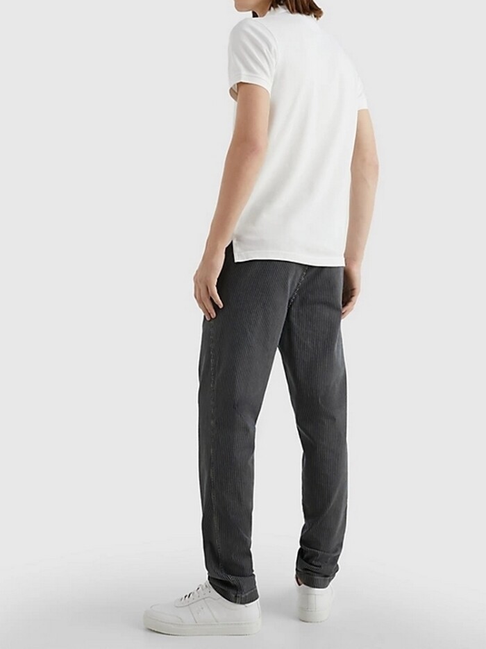 Polo Slim Fit Tinta Unita in Piquet Elasticizzato - TOMMY HILFIGER - Art. MW0MW17771YBR - Bianco - immagine 3