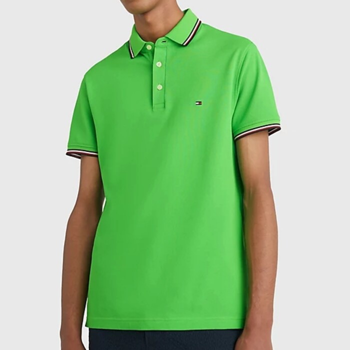 Polo Slim Fit Elasticizzata con Profili - TOMMY HILFIGER - Art. MW0MW30750LWY - Verde