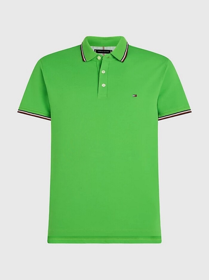 Polo Slim Fit Elasticizzata con Profili - TOMMY HILFIGER - Art. MW0MW30750LWY - Verde - immagine 4