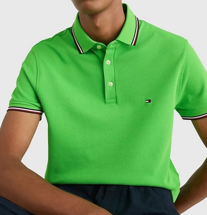 Polo Slim Fit Elasticizzata con Profili - TOMMY HILFIGER - Art. MW0MW30750LWY - Verde - immagine 3