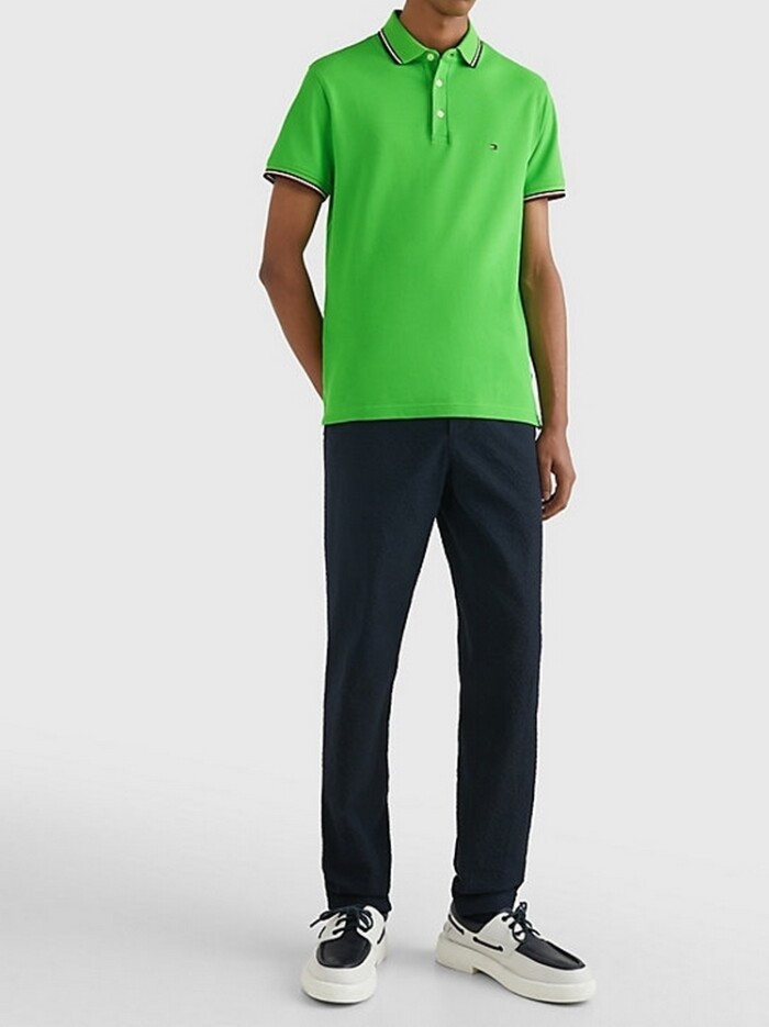 Polo Slim Fit Elasticizzata con Profili - TOMMY HILFIGER - Art. MW0MW30750LWY - Verde - immagine 2