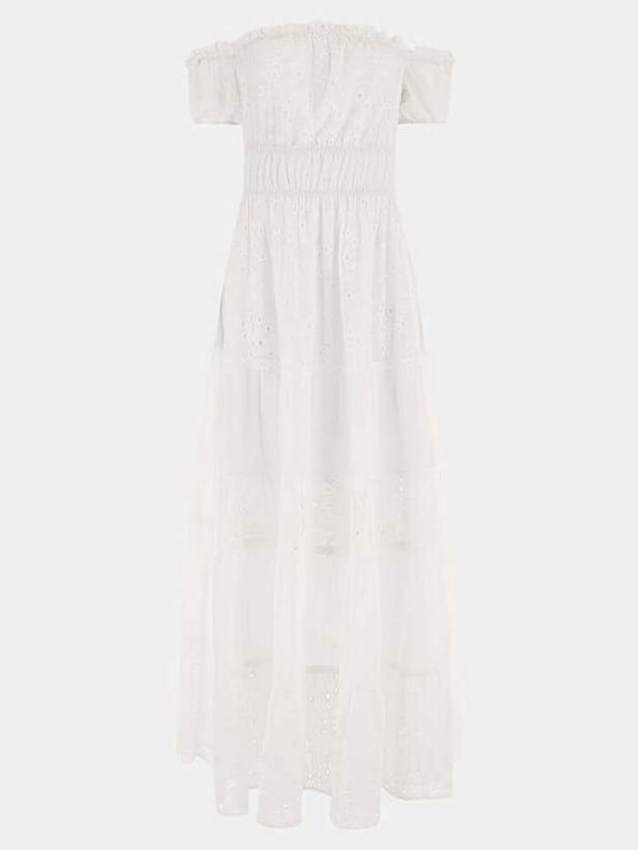 Abito Lungo con Pizzo - GUESS - W3GK51WFDR2 - Bianco - immagine 4
