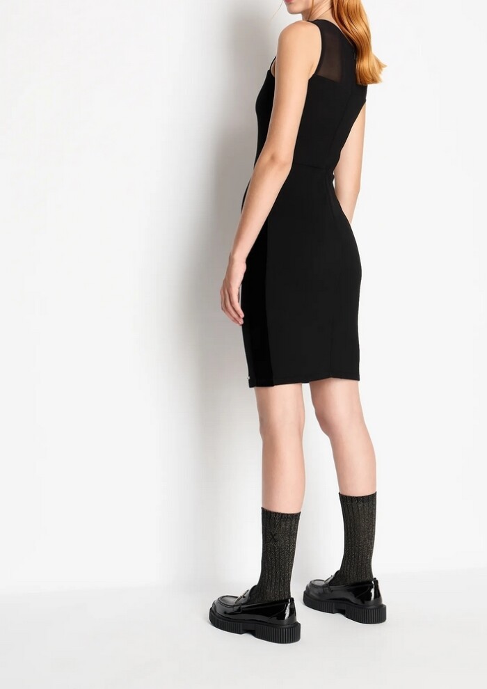 Vestito Midi a Tubino con Inserto Trasparente - ARMANI | EXCHANGE donna - Art. 6RYABCYJEMZ11200 - Nero - immagine 3