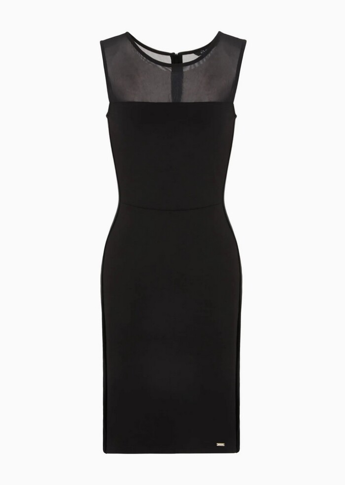 Vestito Midi a Tubino con Inserto Trasparente - ARMANI | EXCHANGE donna - Art. 6RYABCYJEMZ11200 - Nero - immagine 5