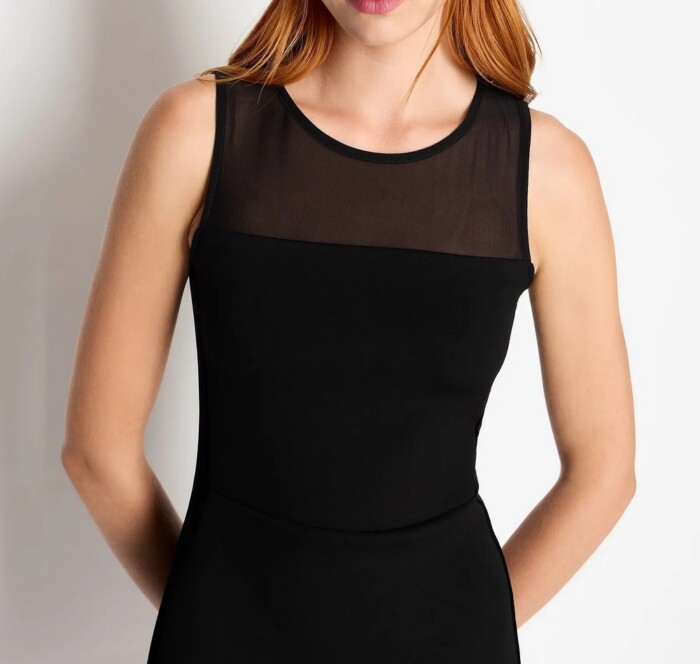 Vestito Midi a Tubino con Inserto Trasparente - ARMANI | EXCHANGE donna - Art. 6RYABCYJEMZ11200 - Nero - immagine 2