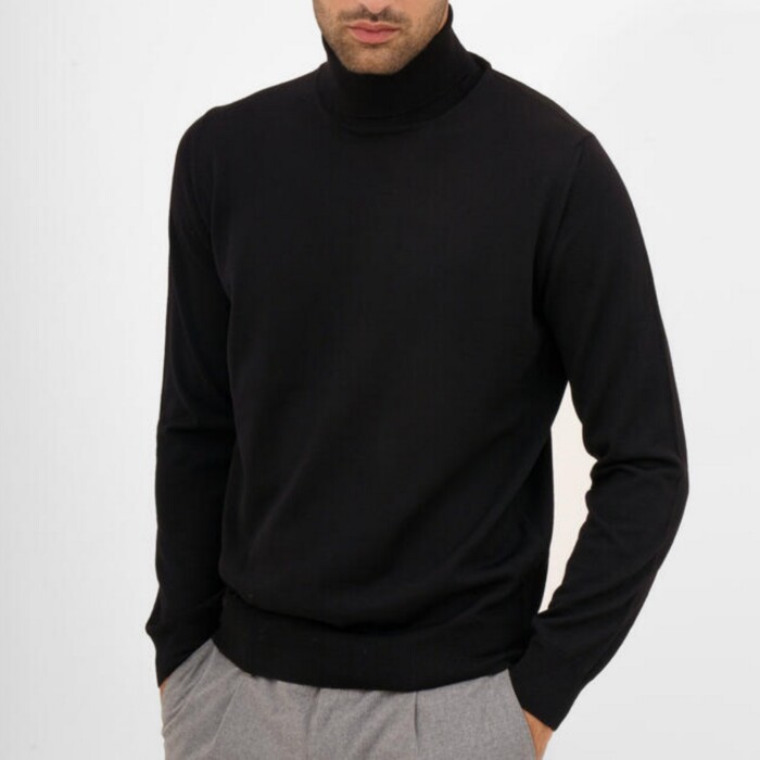 Maglione Dolcevita in Lana Merino Extrafine - Made in Italy - FERRANTE - Art. 22802 - Nero