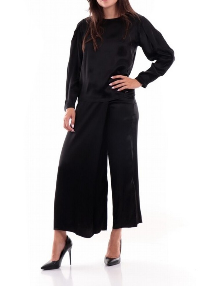 Gonna Longuette in Satin Fluido - ARMANI | EXCHANGE donna - Art. 6RYP20YNWWZ114BA - Nero - immagine 3