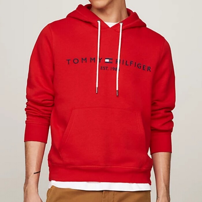 Felpa con Cappuccio TOMMY HILFIGER uomo - MW0MW11599 - Rosso Fuoco