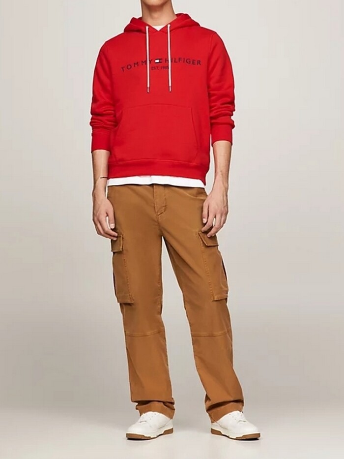 Felpa con Cappuccio TOMMY HILFIGER uomo - MW0MW11599 - Rosso Fuoco - immagine 3