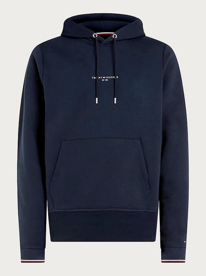 Felpa con Cappuccio e Logo Piccolo a Rilevo - TOMMY HILFIGER - MW0MW32673DW5 - Blu - immagine 6
