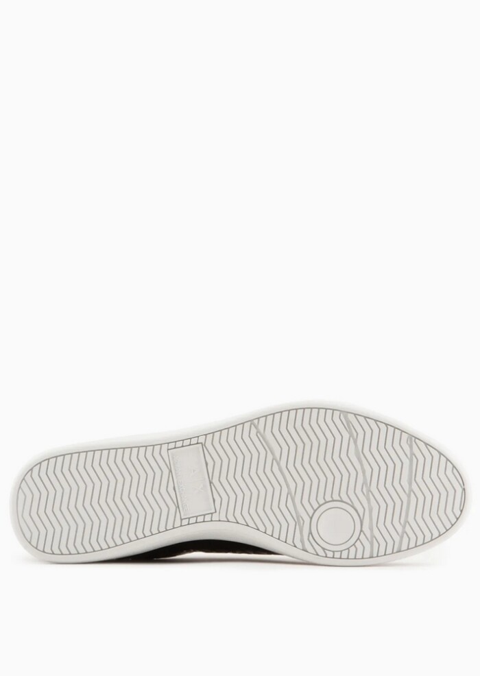Scarpa Sneakers in Pelle con Logo All-Over - ARMANI | Exchange - Art. XUX016XV6541K001 - Nero - immagine 4