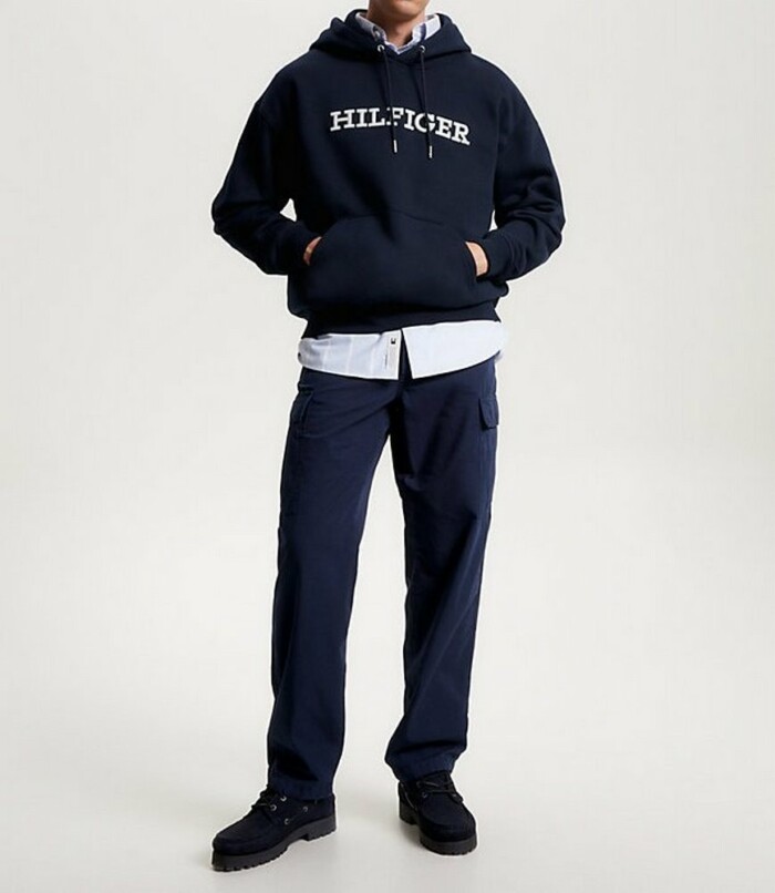 Felpa Oversize Logo Ricamato TOMMY HILFIGER uomo - MW0MW33062DW5 - Blu - immagine 3