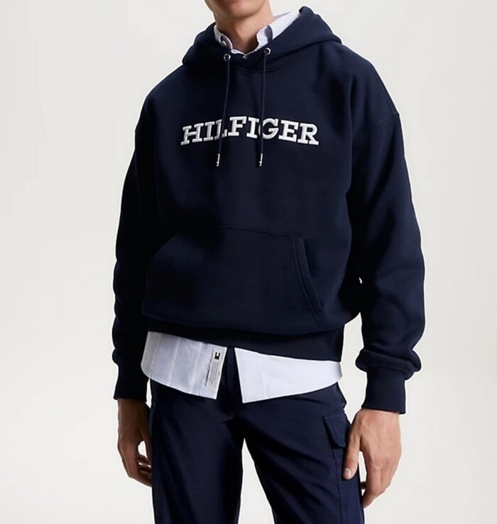Felpa Oversize Logo Ricamato TOMMY HILFIGER uomo - MW0MW33062DW5 - Blu - immagine 2