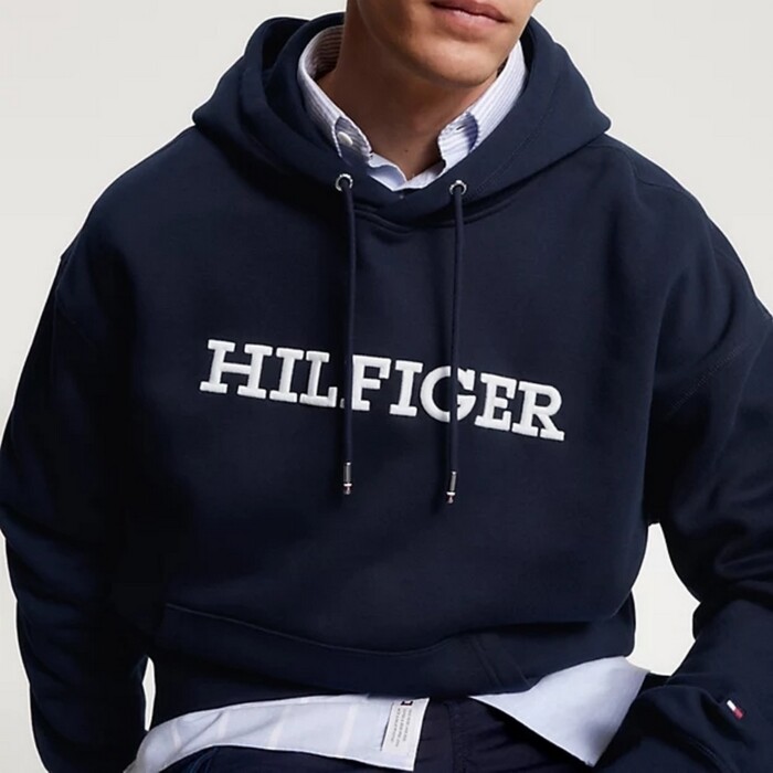 Felpa Oversize Logo Ricamato TOMMY HILFIGER uomo - MW0MW33062DW5 - Blu