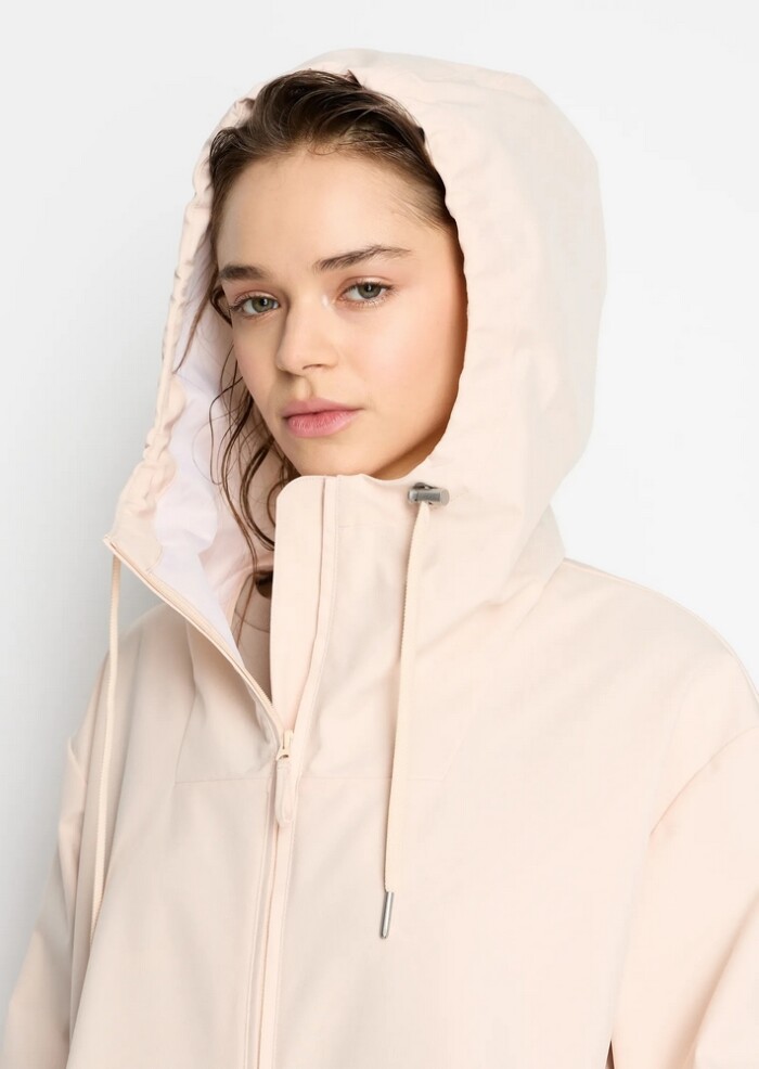 Blouson con Cappuccio in Tessuto Laminato - ARMANI | Exchange - Rosa chiaro - immagine 4