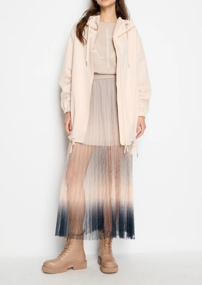 Blouson con Cappuccio in Tessuto Laminato - ARMANI | Exchange - Rosa chiaro - immagine 2