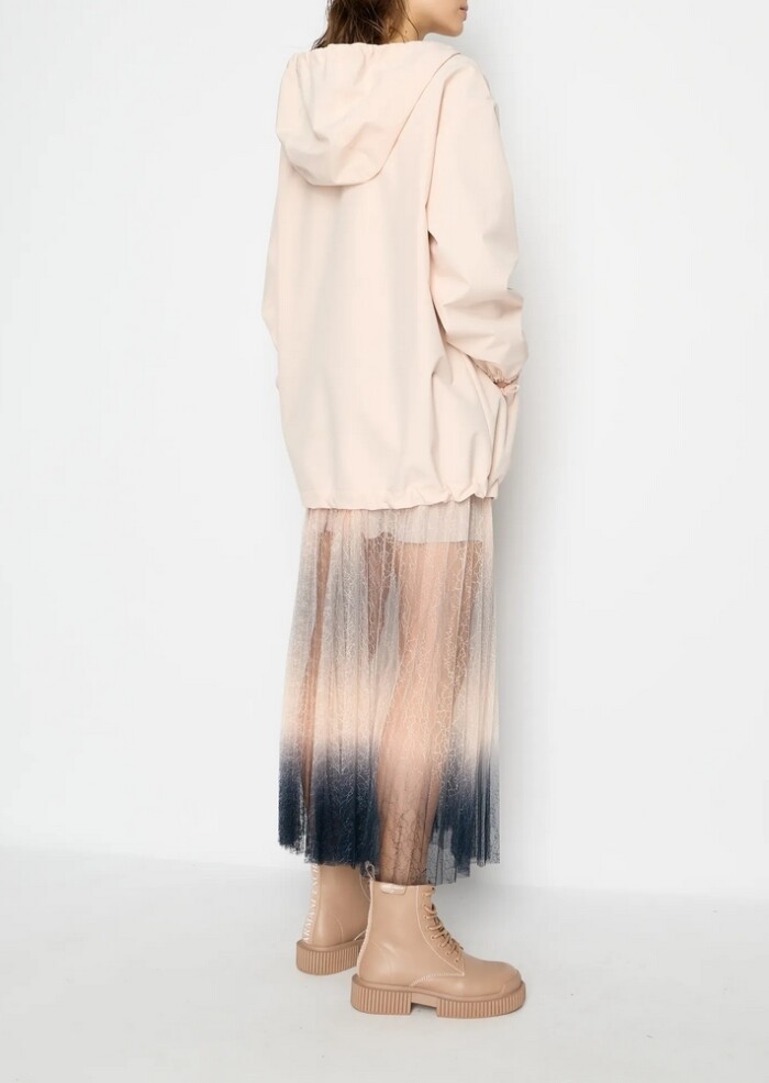 Blouson con Cappuccio in Tessuto Laminato - ARMANI | Exchange - Rosa chiaro - immagine 5