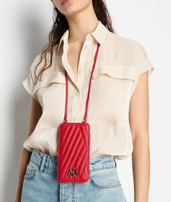 Camicia Manica Corta in Creponne Lucido - ARMANI | Exchange - Beige - immagine 2