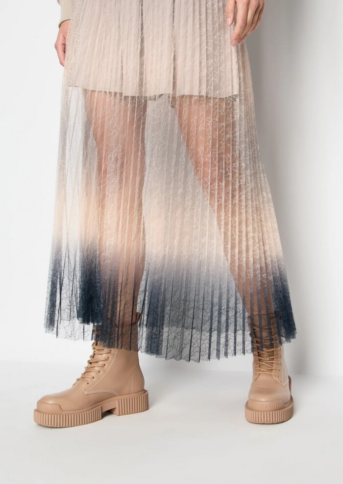 Gonna Mini in Pizzo Plissettato - ARMANI | Exchange - Beige Sfumato - immagine 2