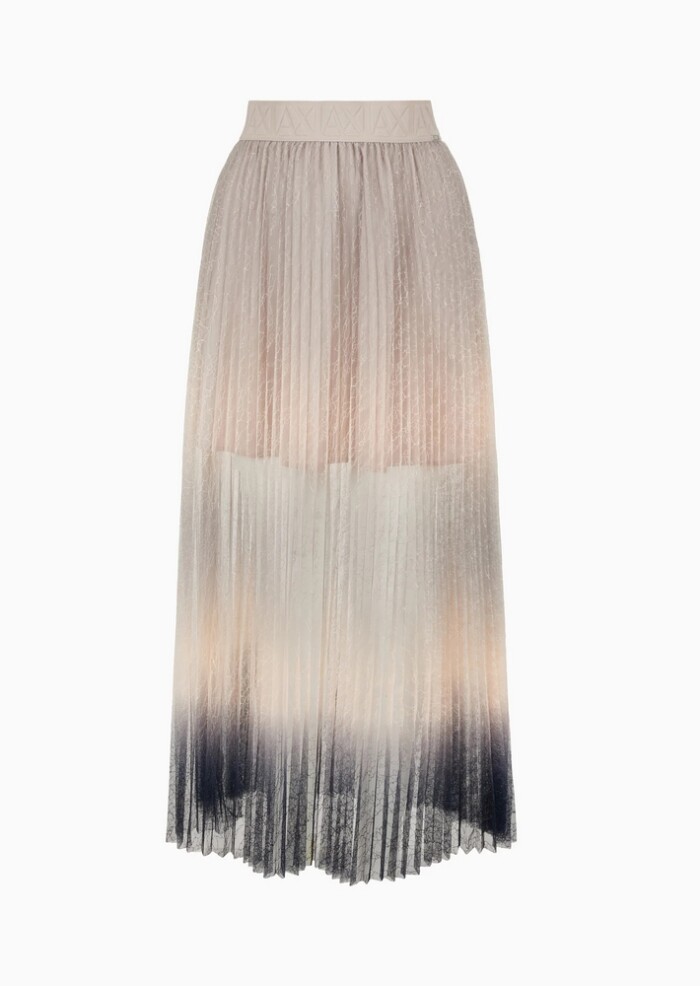 Gonna Mini in Pizzo Plissettato - ARMANI | Exchange - Beige Sfumato - immagine 5