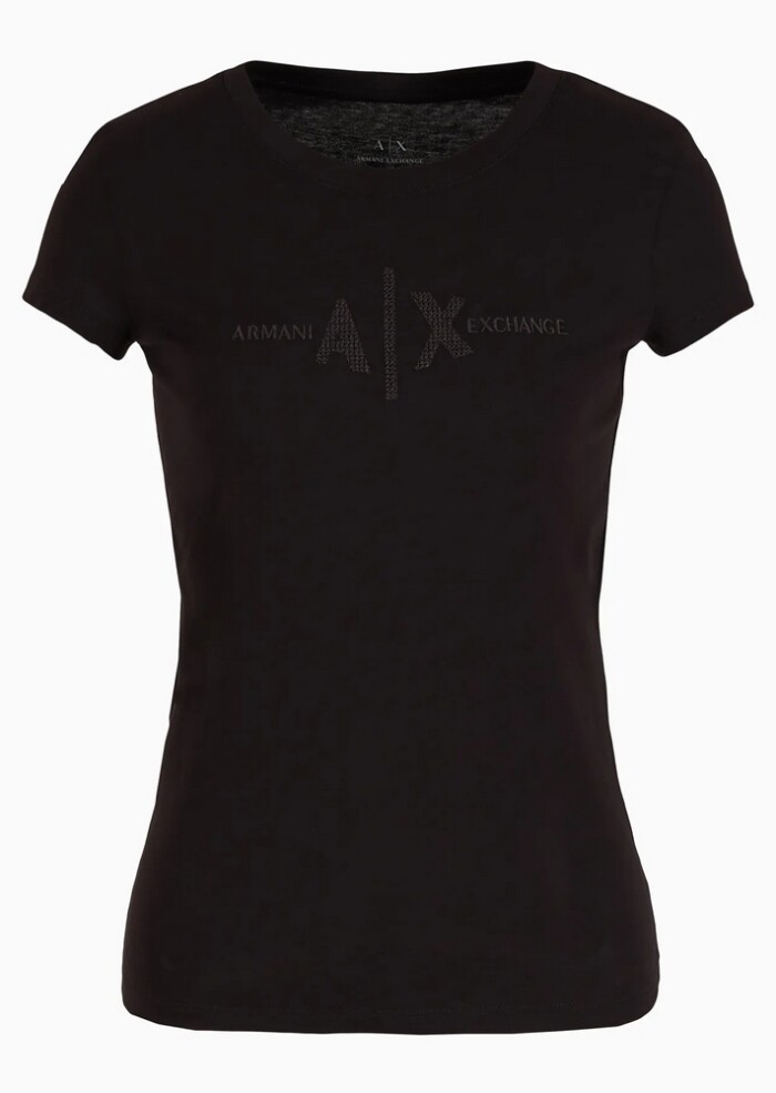 T-shirt Slim Fit con Ricamo - ARMANI | Exchange - Nero - immagine 5