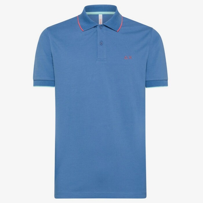 Polo Manica Corta con Profili su Maniche e Colletto – SUN68 – A34113 – Avio