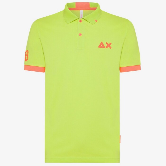 Polo Manica Corta Logo Fluo  – SUN68 – A34122 – Lime