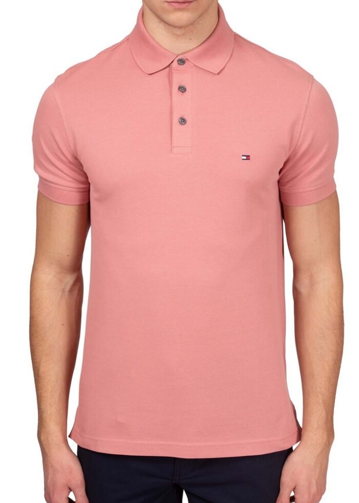Polo Slim Fit Tinta Unita in Piquet Elasticizzato - TOMMY HILFIGER - Art. MW0MW17771TJ5 - Teaberry Blossom
