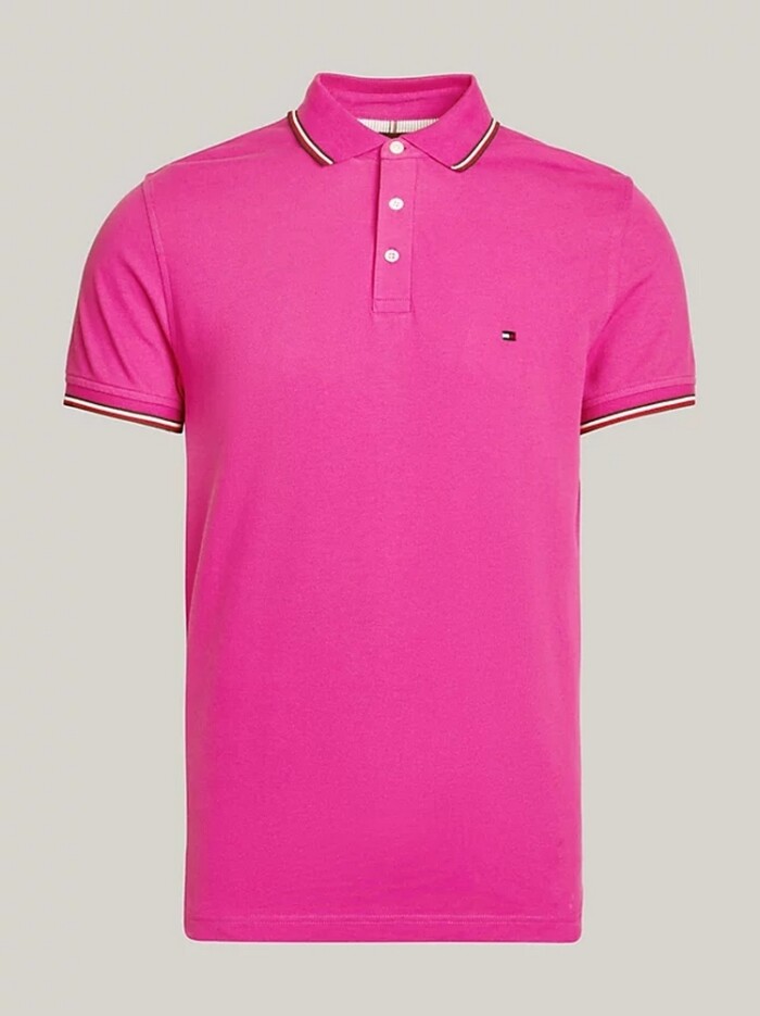 Polo Slim Fit Elasticizzata con Profili - TOMMY HILFIGER - Art. MW0MW30750TZ5 - Fuchsia - immagine 6
