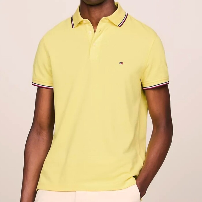 Polo Slim Fit Elasticizzata con Profili - TOMMY HILFIGER - Art. MW0MW30750ZIN - Yellow Tulip