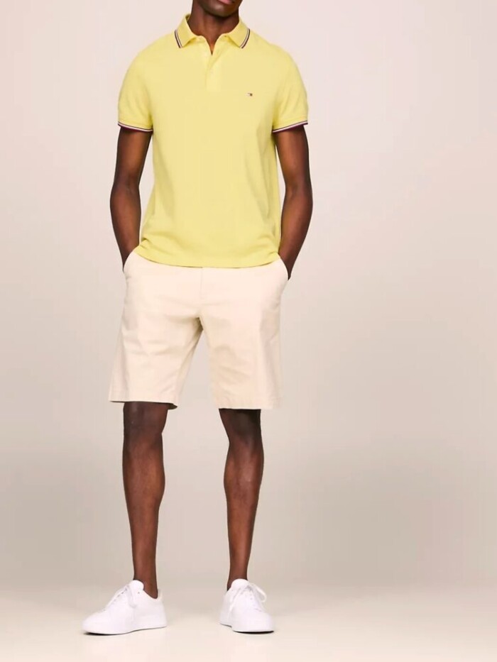 Polo Slim Fit Elasticizzata con Profili - TOMMY HILFIGER - Art. MW0MW30750ZIN - Yellow Tulip - immagine 3