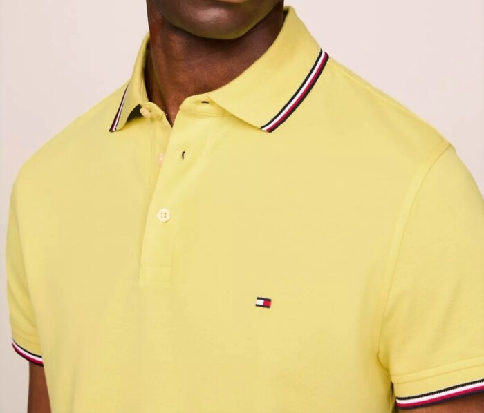 Polo Slim Fit Elasticizzata con Profili - TOMMY HILFIGER - Art. MW0MW30750ZIN - Yellow Tulip - immagine 2