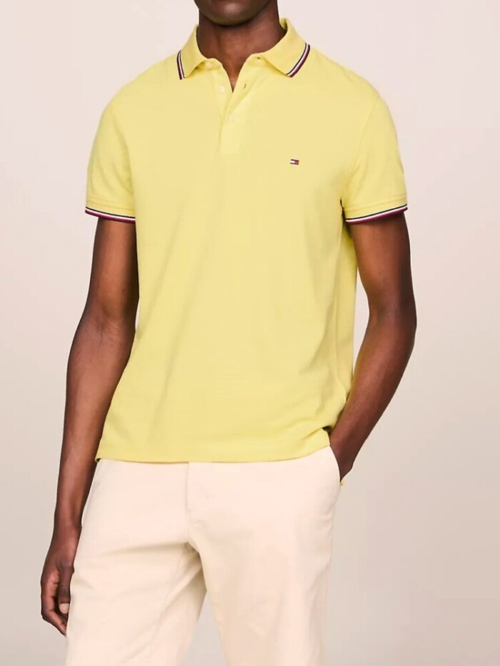 Polo Slim Fit Elasticizzata con Profili - TOMMY HILFIGER - Art. MW0MW30750ZIN - Yellow Tulip - immagine 5