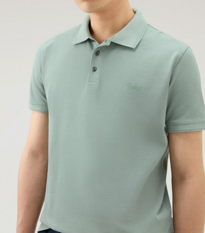 Polo Elasticizzata Vintage Mackinack WOOLRICH – CFWOPO0065MRUT1483 - Verde Chiaro - immagine 2