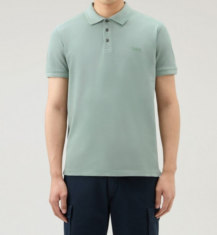 Polo Elasticizzata Vintage Mackinack WOOLRICH – CFWOPO0065MRUT1483 - Verde Chiaro - immagine 4