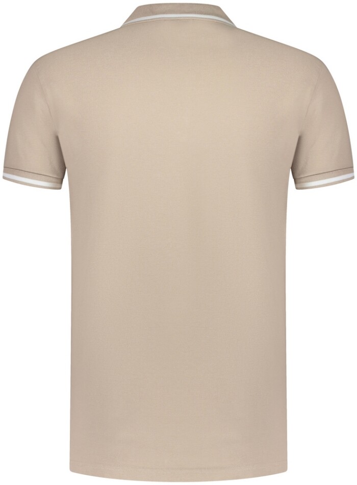 Polo Monterey in Piquet di Cotone Elasticizzato con Bordi a Righe - WOOLRICH – CFWOPO0066MRUT2556 - Sabbia - immagine 2