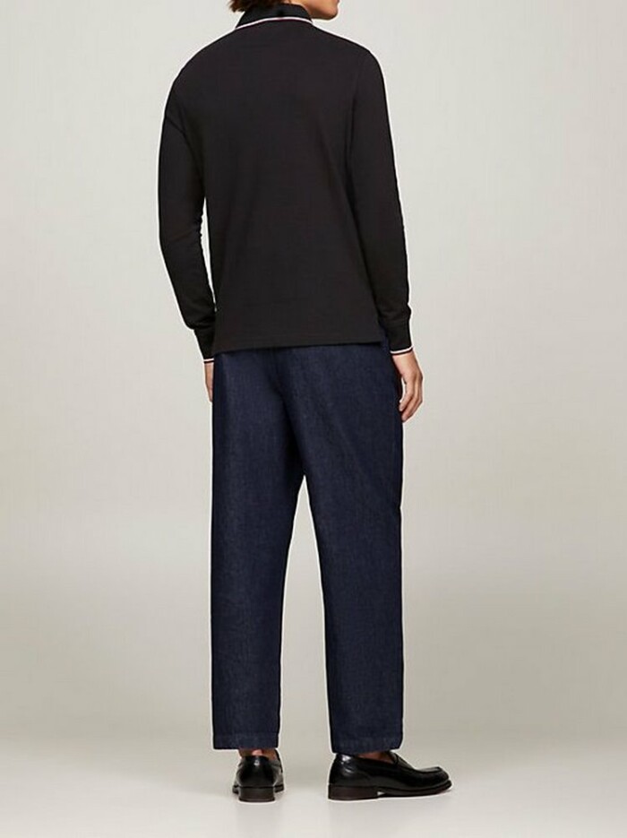 Polo Manica Lunga Elasticizzata Slim Fit con Profili - TOMMY HILFIGER - Art. MW0MW29543BDS - Blu - immagine 4