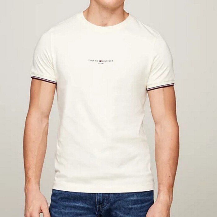 T-shirt Slim Fit con Profili - TOMMY HILFIGER - Art. MW0MW32584 - Bianco