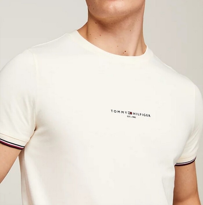 T-shirt Slim Fit con Profili - TOMMY HILFIGER - Art. MW0MW32584 - Bianco - immagine 2
