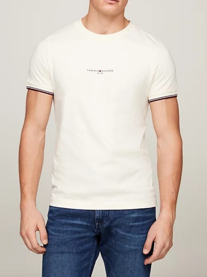 T-shirt Slim Fit con Profili - TOMMY HILFIGER - Art. MW0MW32584 - Bianco - immagine 5